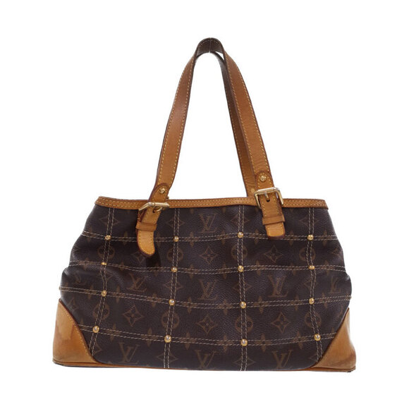 Louis Vuitton Handbags - Louis Vuitton Leather Rivet Tote Brown Bag Monogram
